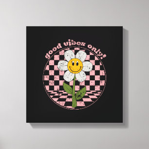 70:s Retro-Daisy   Endast goda vibes Canvastryck