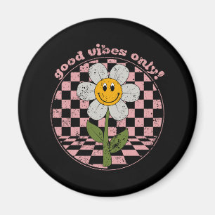 70:s Retro-Daisy   Endast goda vibes Magnet