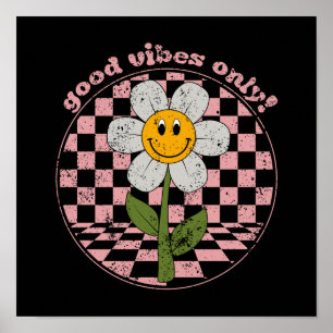70:s Retro-Daisy   Endast goda vibes Poster