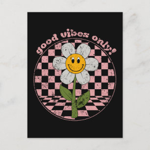 70:s Retro-Daisy Endast goda vibes Vykort