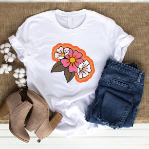 70:s Retro Flowers Women's Basic T-shirt
