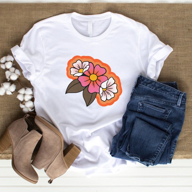 70:s Retro Flowers Women's Basic T-shirt (Skapare uppladdad)