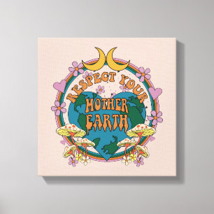70:s Retro Mor Earth Graphic Canvastryck
