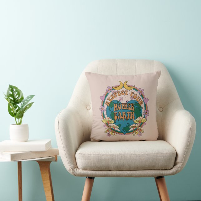 70:s Retro Mor Earth Graphic Kudde (Stol)