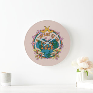 70:s Retro Mor Earth Graphic Stor Klocka