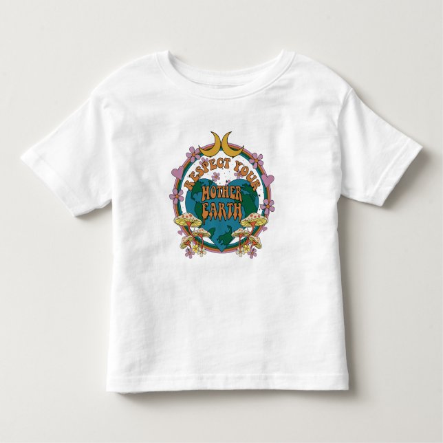 70:s Retro Mor Earth Graphic T Shirt (Framsida)