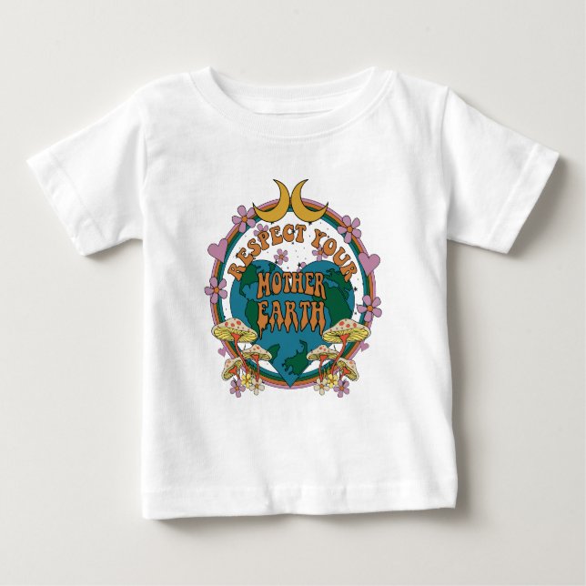 70:s Retro Mor Earth Graphic T Shirt (Framsida)
