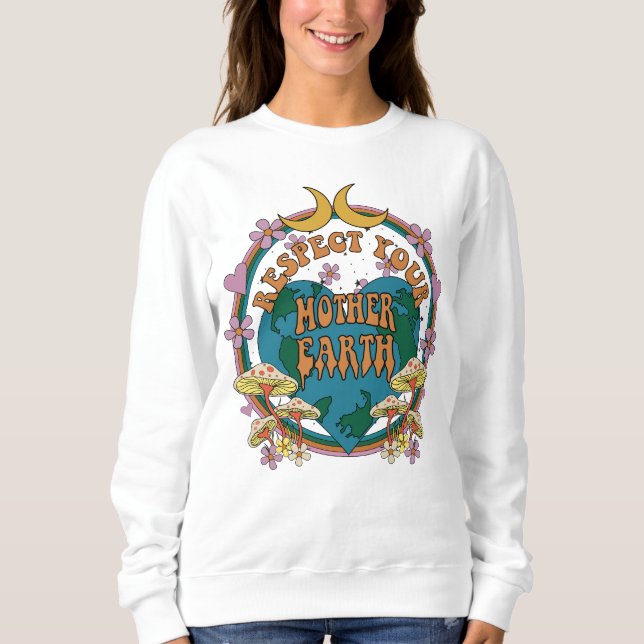 70:s Retro Mor Earth Graphic T Shirt (Framsida)