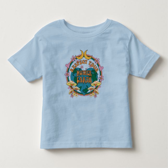 70:s Retro Mor Earth Graphic T Shirt (Framsida)