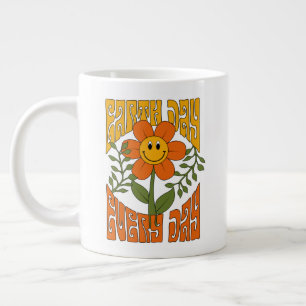 70:s Retro Smiling Daisy Flower Jumbo Mugg