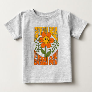 70:s Retro Smiling Daisy Flower T Shirt