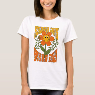 70:s Retro Smiling Daisy Flower T Shirt