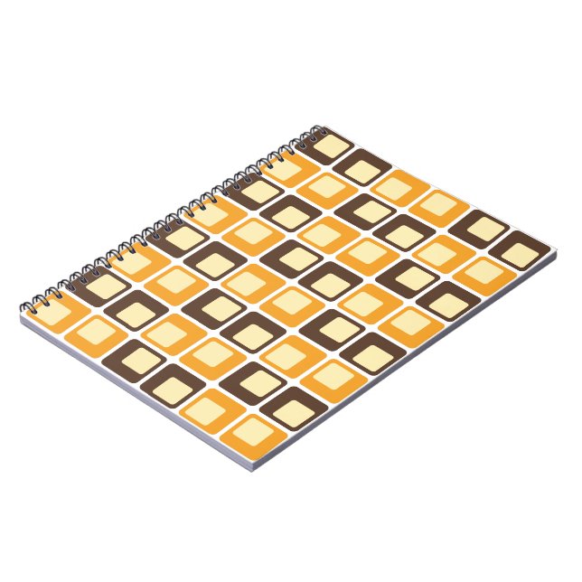 70:s Retro Square Shapes Mönster Anteckningsbok (Vänstra Sidan)