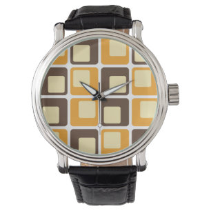 70:s Retro Square Shapes Mönster Armbandsur