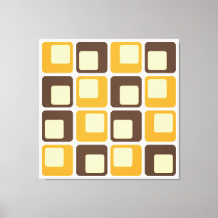 70:s Retro Square Shapes Mönster Canvastryck