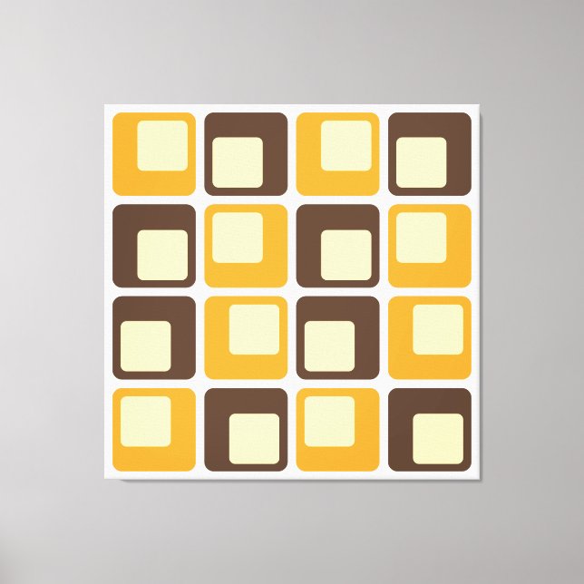 70:s Retro Square Shapes Mönster Canvastryck (Framsida)