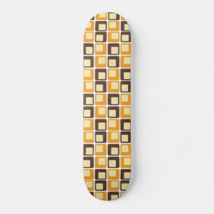 70:s Retro Square Shapes Mönster Mini Skateboard Bräda 18,5 Cm
