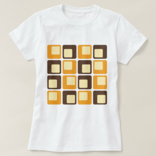 70:s Retro Square Shapes Mönster T Shirt