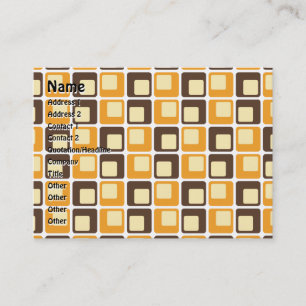 70:s Retro Square Shapes Mönster Visitkort