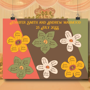 70:s sittplan stil bröllop, bord karta Poster