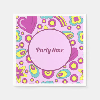 70:s Vibes Lila Färg sommaren Mönster Pappersservett