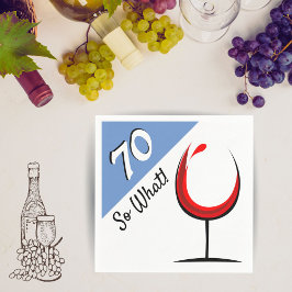 70 Så det röda Vin-glaset 70:e födelsedagen Pappersservett