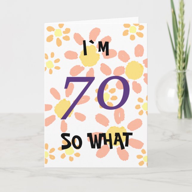 70 Så vad Rolig akvarell Blommig 70-årsdag Kort (Framsida)