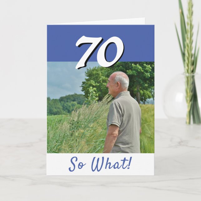 70 så Vad Rolig Positiv Foto 70-årsdag  Kort (Framsida)