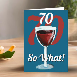 70 Så vad Roligt Rött Vin 70-årsdag Kort