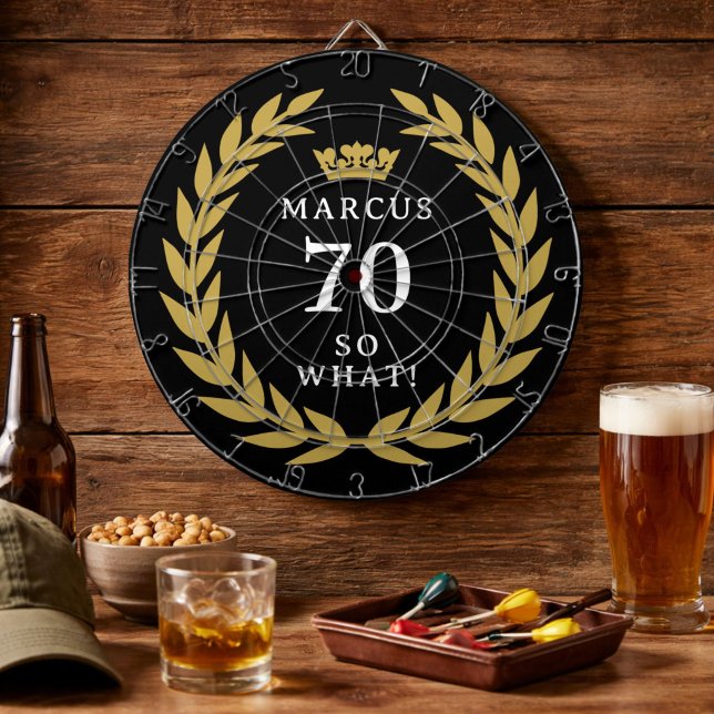 70 Så vad Rollig Lagerkrans Krona 70-årsdag Darttavla (Skapare uppladdad)