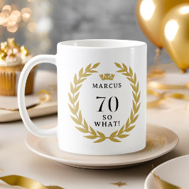 70 Så vad Rollig Lagerkrans Krona 70-årsdag Kaffemugg