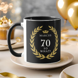 70 Så vad Rollig Lagerkrans Krona 70-årsdag Mugg