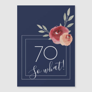 70 så vadå Blå Akvarell Blommig 70-årsdag