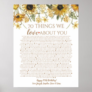 70 sak vi kärlek om er solblommor poster