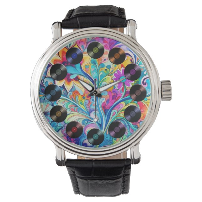 70-tal 60-tal Psykedelisk Hippie Retro Hip Armbandsur (Framsida)