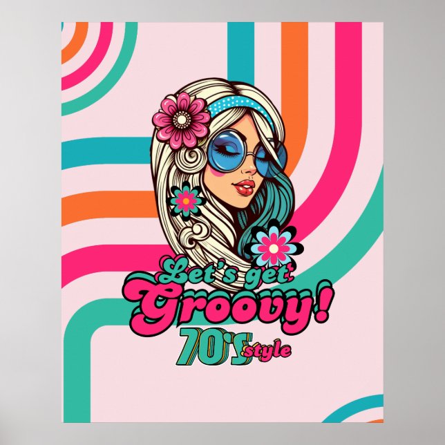 70-tal Groovy Boogie Retro Disco Poster (Framsidan)