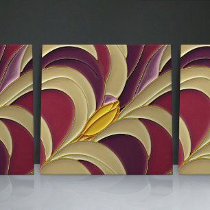 70-tal Gult Tulip Wall Deor Modern färgstark Kakelplatta