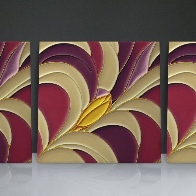 70-tal Gult Tulip Wall Deor Modern färgstark Kakelplatta (Skapare uppladdad)