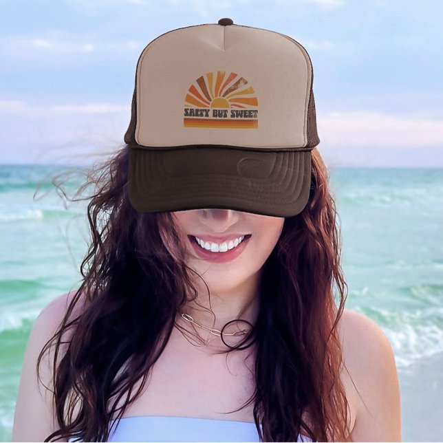 70-tal Inpired Retro Summer Sunset Sunrise Sol Ray Keps (70s Inpired Retro Summer Sunset Sunrise Sun Rays Trucker Hat)
