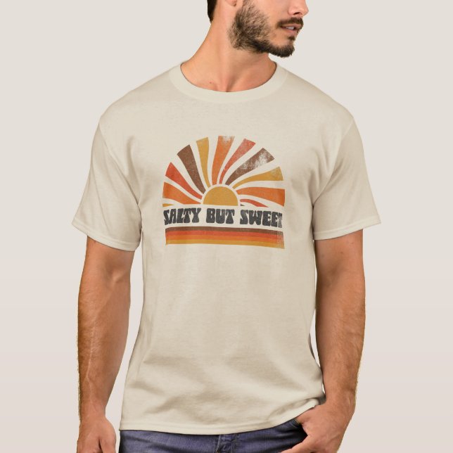 70-tal Inpired Retro Summer Sunset Sunrise Sol Ray T Shirt (Framsida)