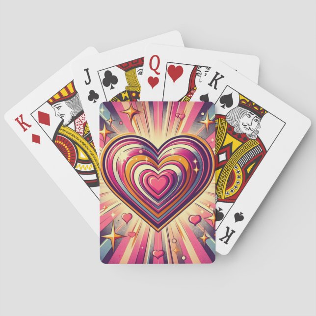 70-tal popkonst hjärta/Valentineser Casinokort (Baksidan)