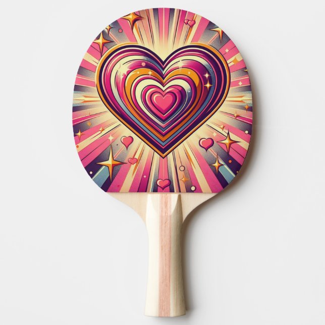 70-tal popkonst hjärta/Valentineser Pingisracket (Framsidan)