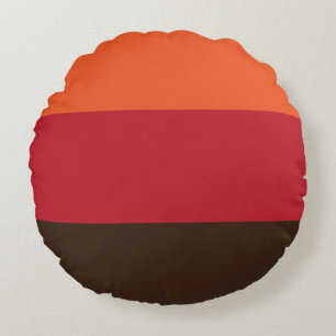 70-tal Retro 3 stripe Vintage Färg Mönster Rund Kudde