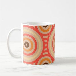 70-tal Retro Circular Geometric Mönster. Kaffemugg