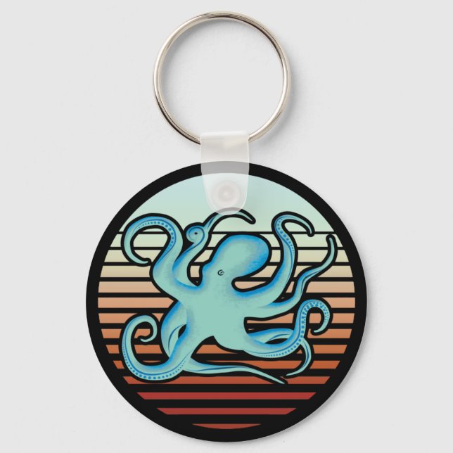 70-tal Retro Stil Octopus Nyckelring (Framsida)