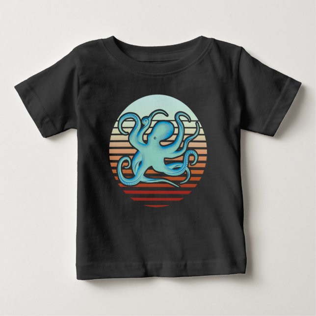 70-tal Retro Stil Octopus T Shirt (Framsida)