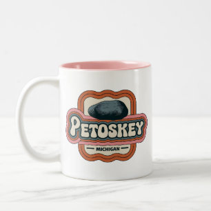 70-talet Retro Petoskey Michigan Vintage Coffee Mu Två-Tonad Mugg