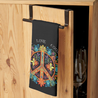 70-talets 60-årsjubileum Fredstecken färgstarkt Kökshandduk