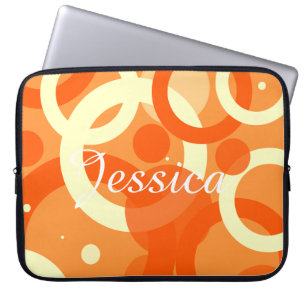 70-talets Aestetisk Orange Swirl Laptop Fodral