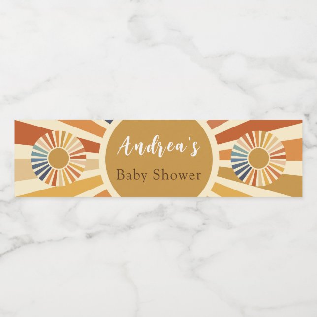 70-talets babyskor med bohemisk babykläder vattenflaskor etikett (Singel etikett)